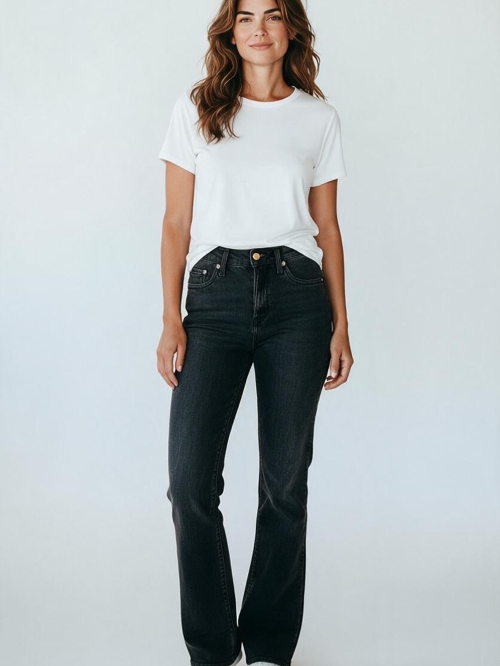 All Saints Black High-Rise Straight Jeans